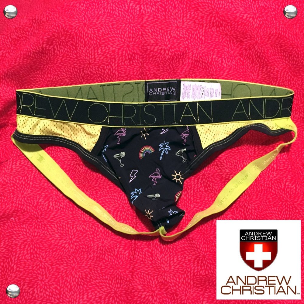 Andrew Christian Neon Paradise Brief Jock #91412 Size LARGE 🩲